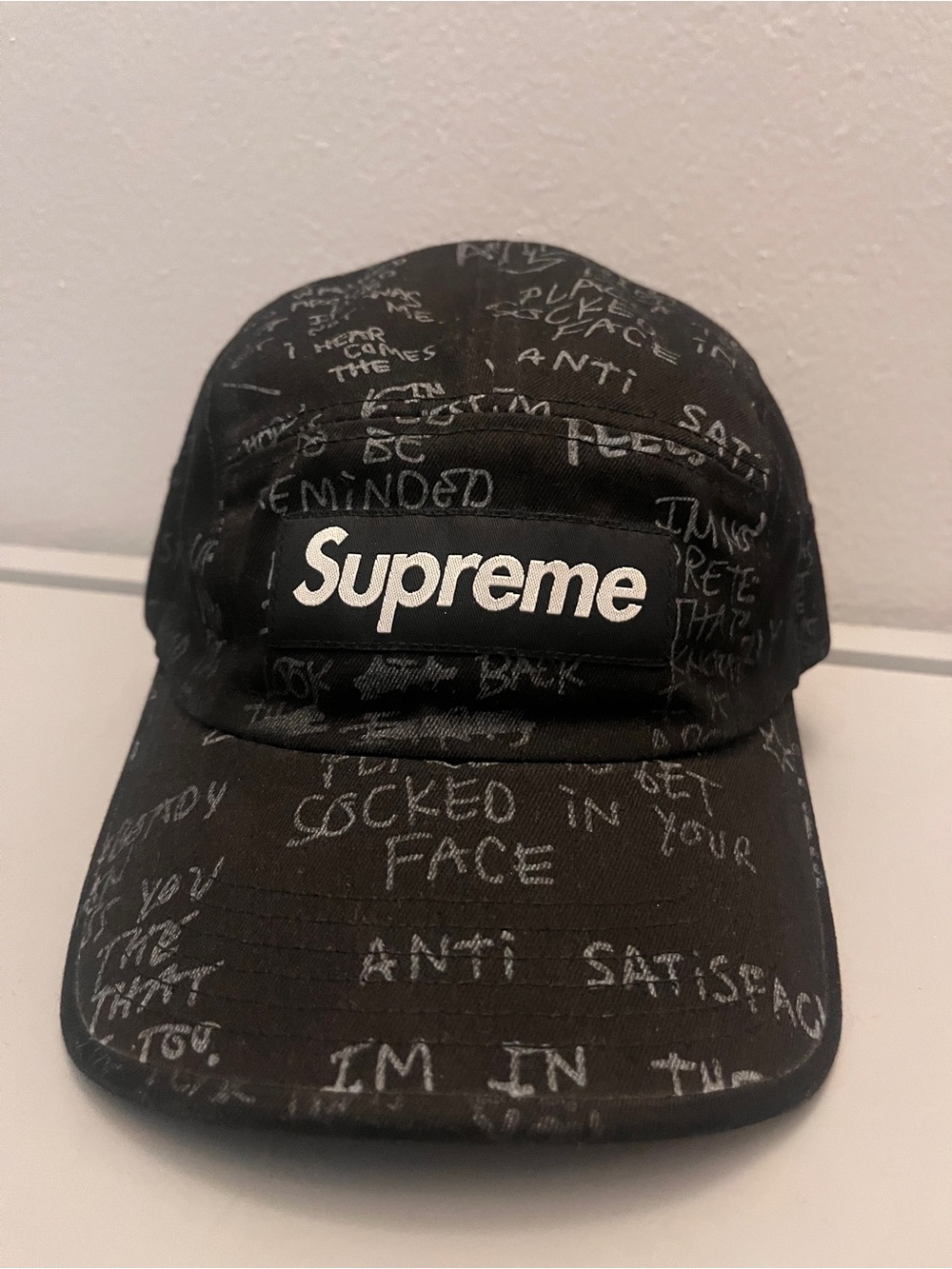 Supreme Gonz Poems Camp Cap in black.